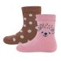 Preview: Socken GOTS 2er-Set Igel/Punkte rosa/pergament