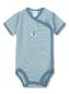 Preview: Wickelbody halbarm blau mit Streifen