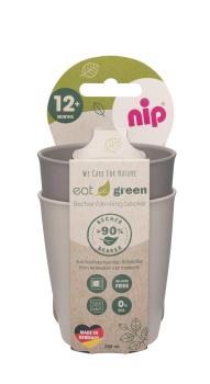 Preview: Becher "Eat Green", 2er Pack, grau