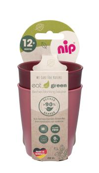 Preview: Becher "Eat Green", 2er Pack, rot