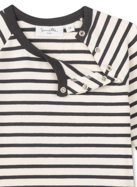 Unisex Langarmshirt "Ringel" weiß