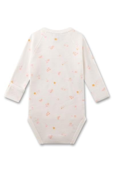 Wickelbody langarm white pebble von hinten