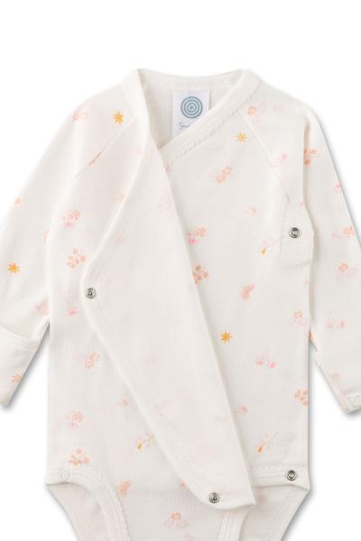 Wickelbody langarm white pebble geöffnet