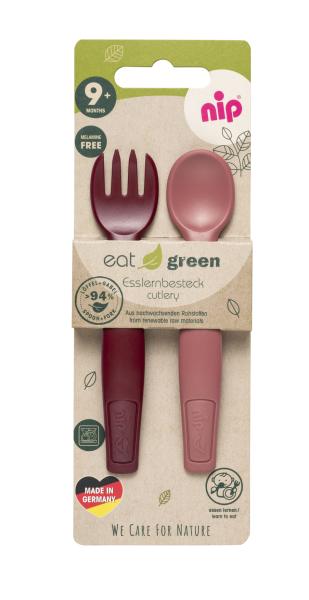 Esslernbesteck "Eat Green", rot